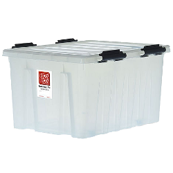 Контейнер 120 л с крышкой, прозрачный, на роликах, 400х565х740 мм